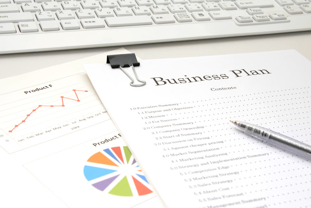 Business plan on desk