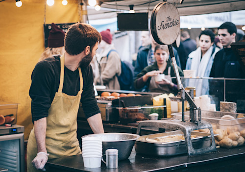 man selling food