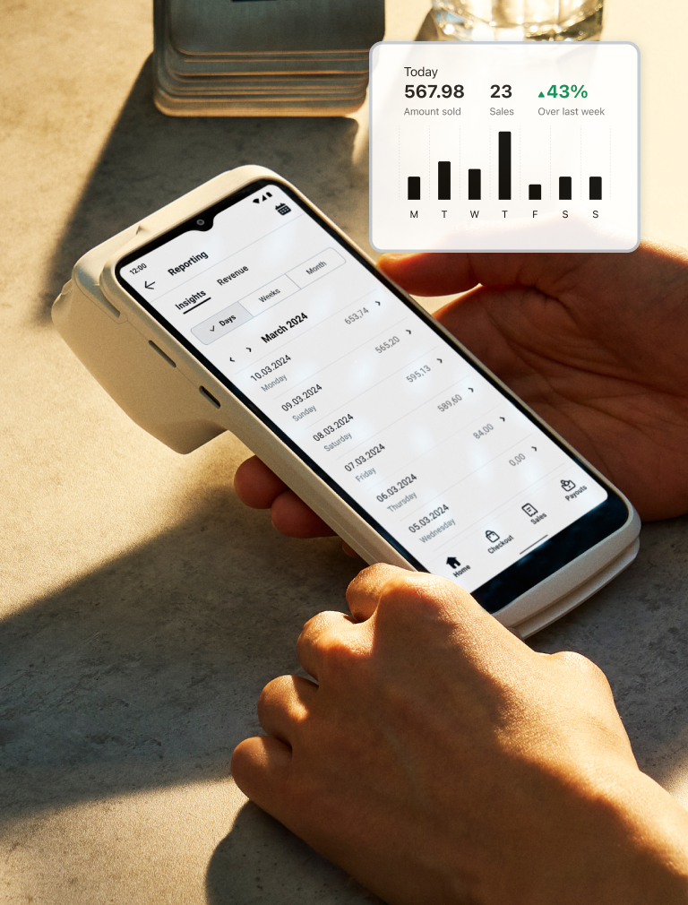 Keep an eye on your figures at all times on your device screen, and simplify your tax filing with downloadable reports.