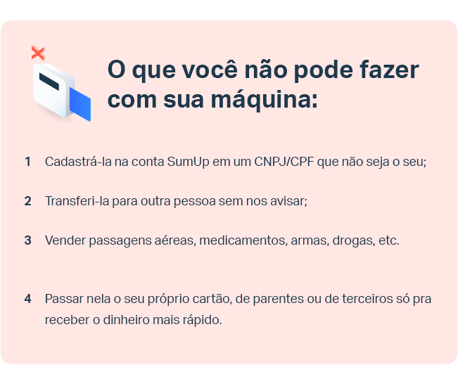 O que você não pode fazer com sua máquina SumUp