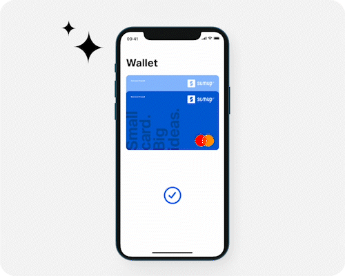 Die SumUp Prepaid-Debitkarte in einem mobilem Wallet