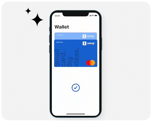 The prepaid SumUp debit card in a mobile wallet