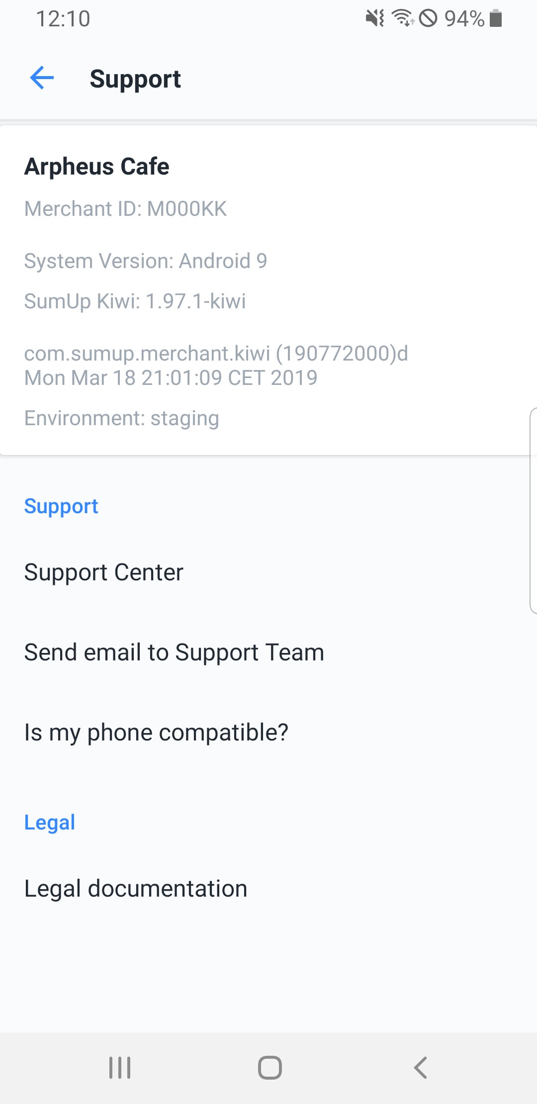 Android app screenshot customer support