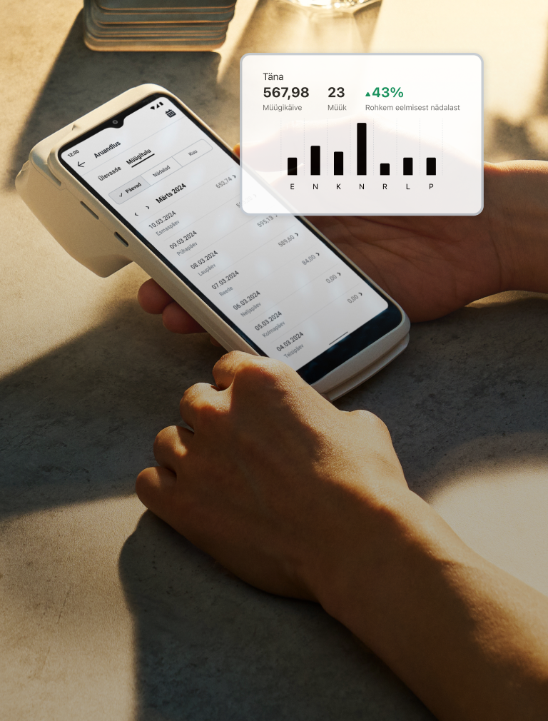 Saate jälgida finantsnäitajaid igal ajal otse seadme ekraanilt. Allalaaditavad aruanded teevad maksuaruandluse lihtsaks.