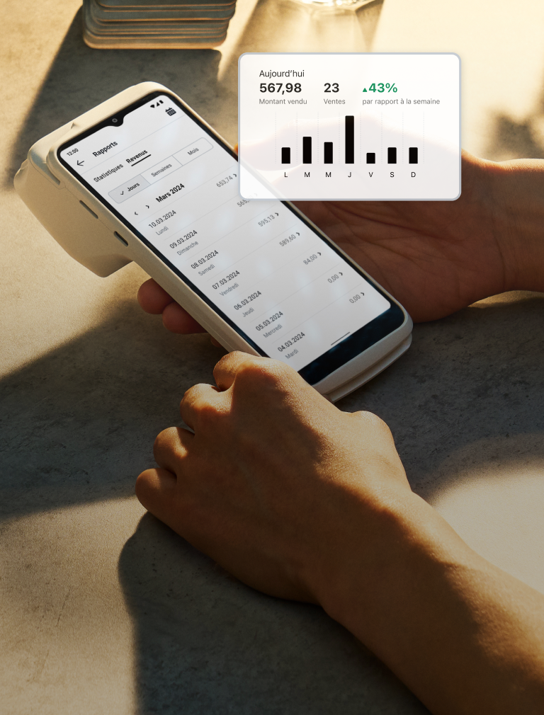 Gardez toujours un œil sur vos chiffres depuis l'écran de votre appareil, et simplifiez vos déclarations d'impôts grâce à des rapports à télécharger.