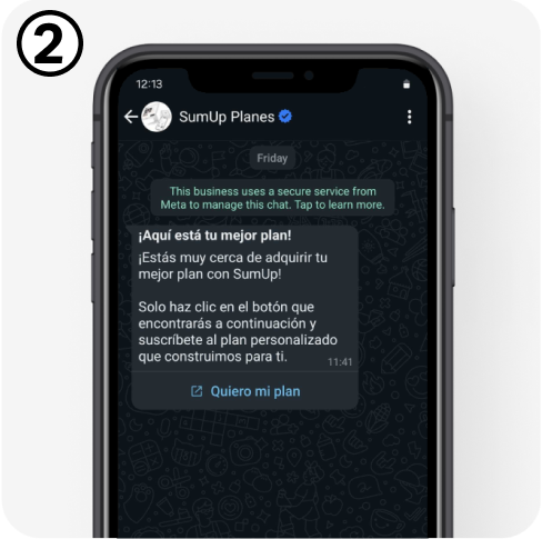 Paso 2: Recibe tu plan en WhatsApp