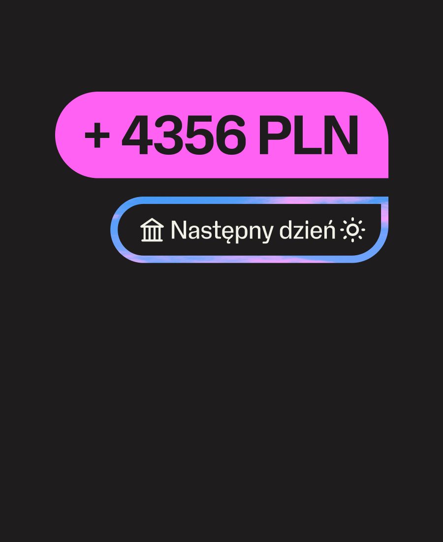 Otrzymuj zarobione środki na karcie SumUp Business następnego dnia, 365 dni w roku.