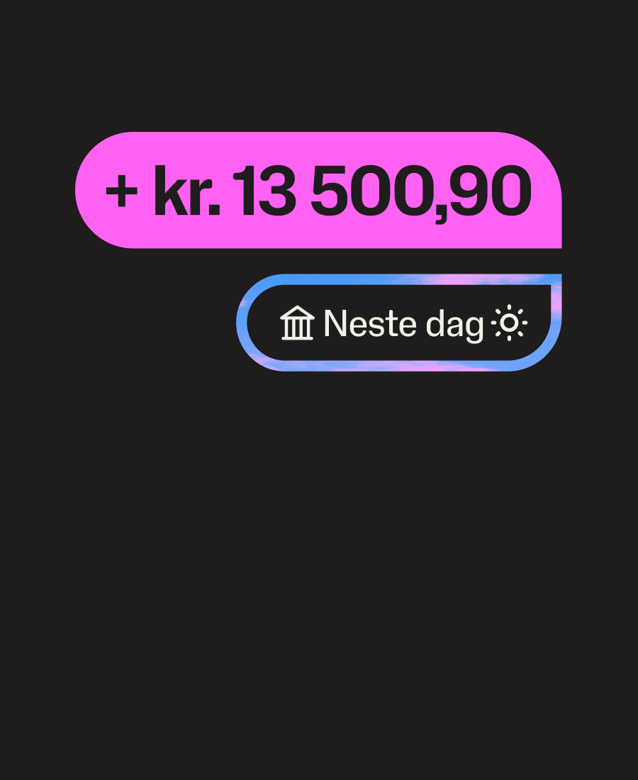 Inntekten kommer til SumUp Business-kortet ditt dagen etter – 365 dager i året.