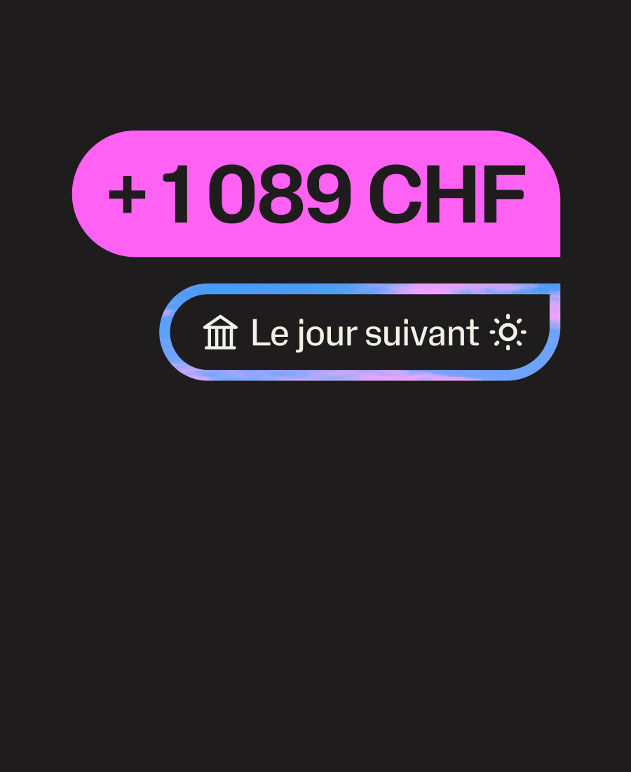 Vos recettes arrivent sur votre compte bancaire dès le jour ouvré suivant.