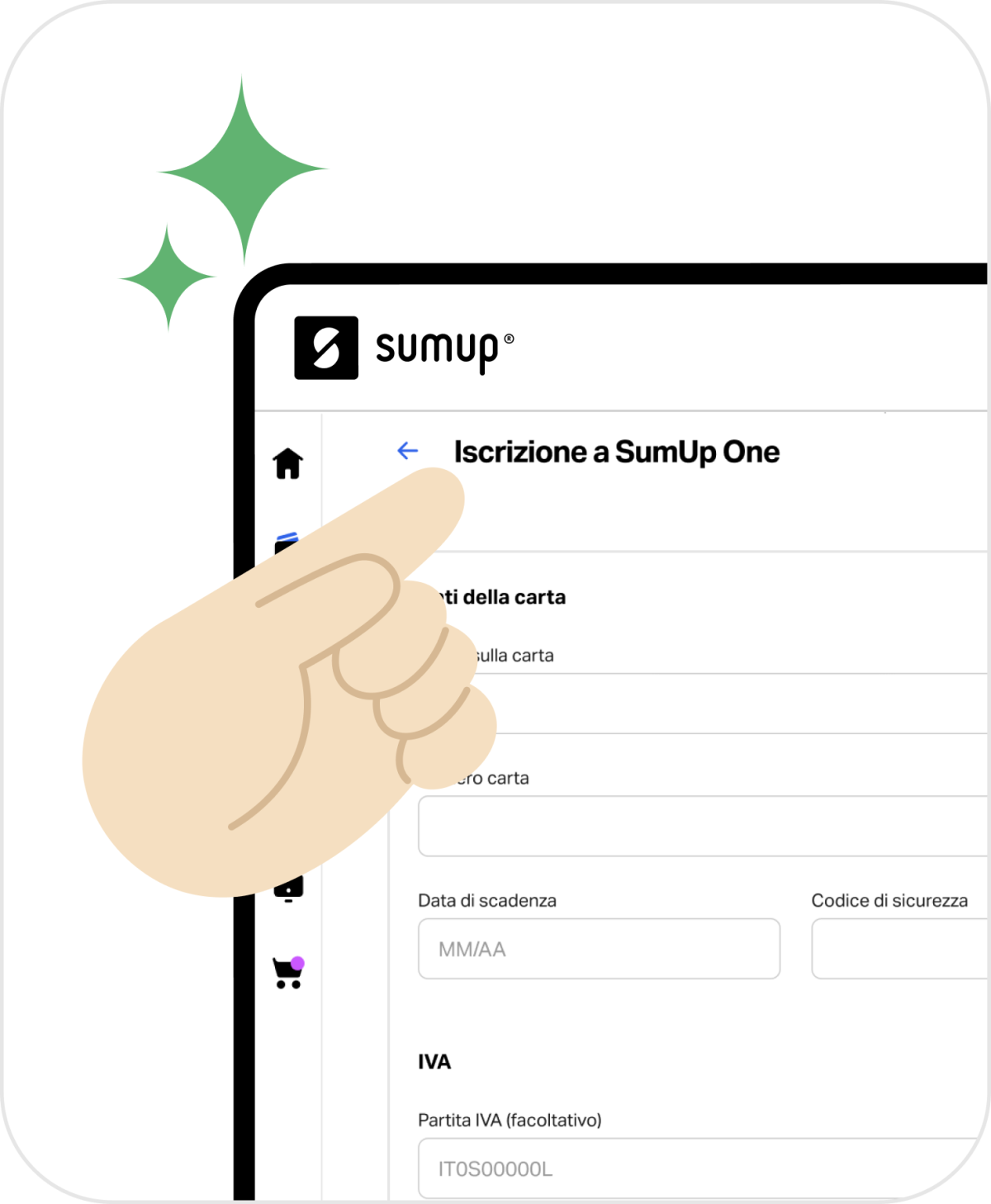 Immagine che mostra dove iscriversi per l'abbonamento a SumUp One