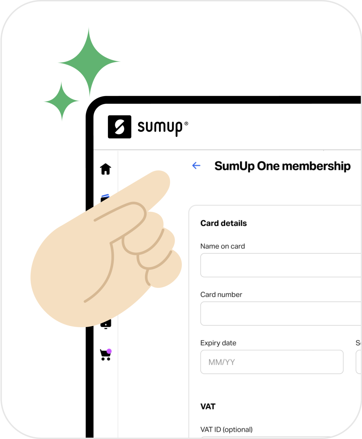 Image showing where to sign up for the sumup one membership