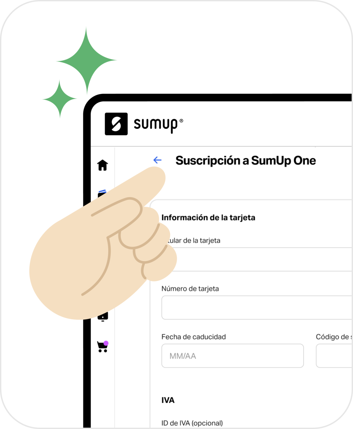 Imagen que muestra dónde registrarse para la suscripción a SumUp One
