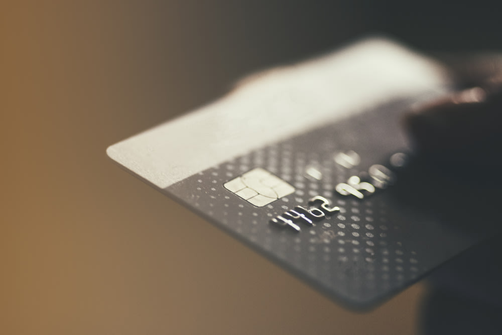 A close-up view of a credit card