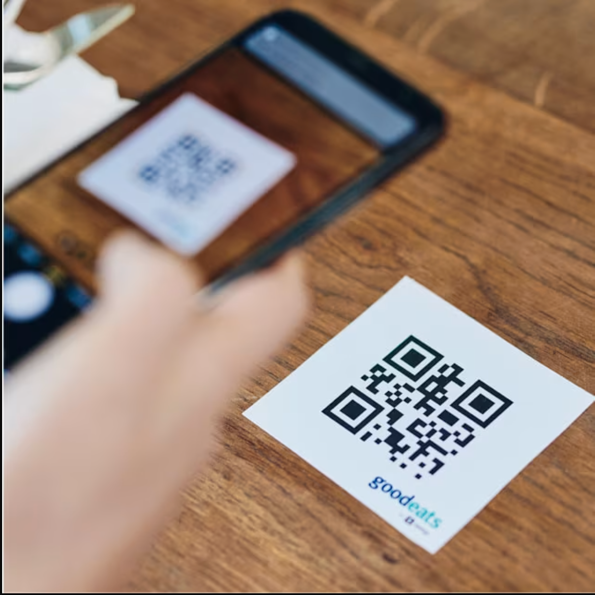 Scan the Goodeats QR code for the menu 