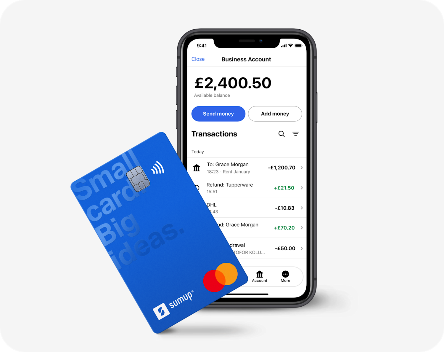 Card reader with integrated SIM card, and printer SumUp 3G and Printer