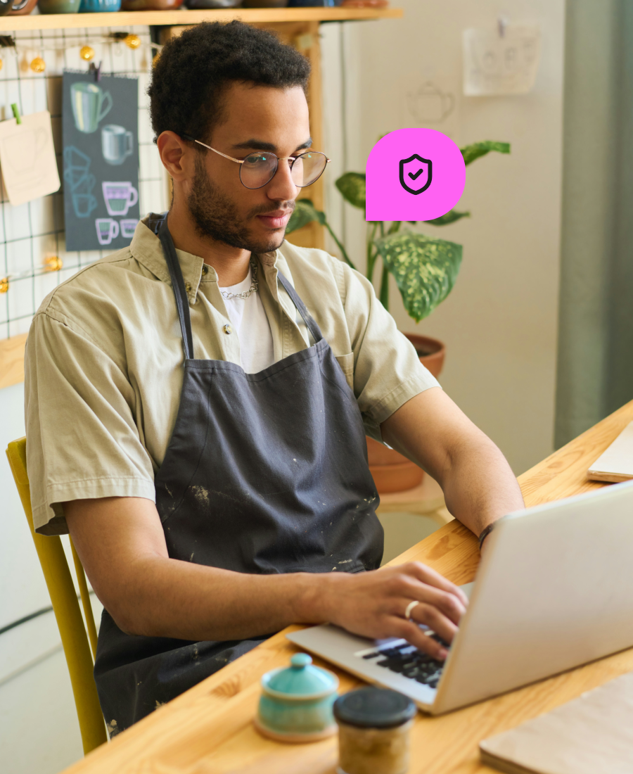 Man looking at laptop