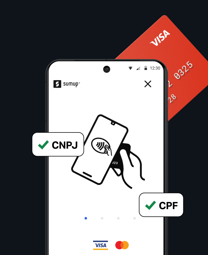Para PF, MEI e PJ. Use seu CPF ou CNPJ para abrir sua conta SumUp Bank.