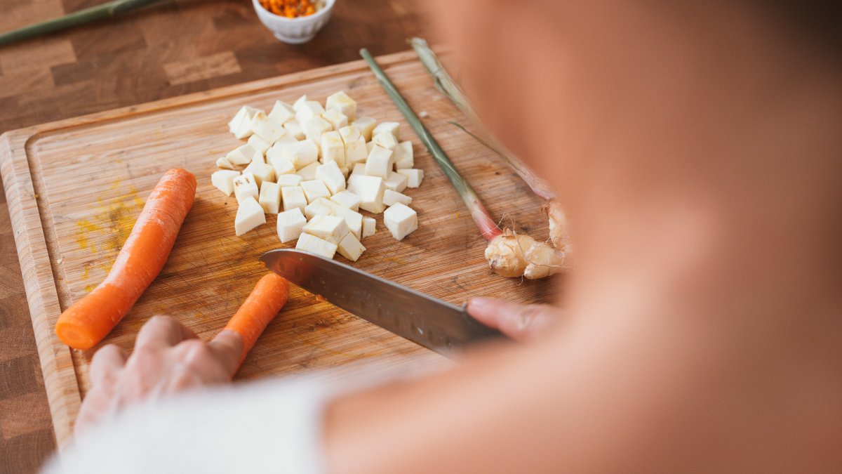 Person chopping food