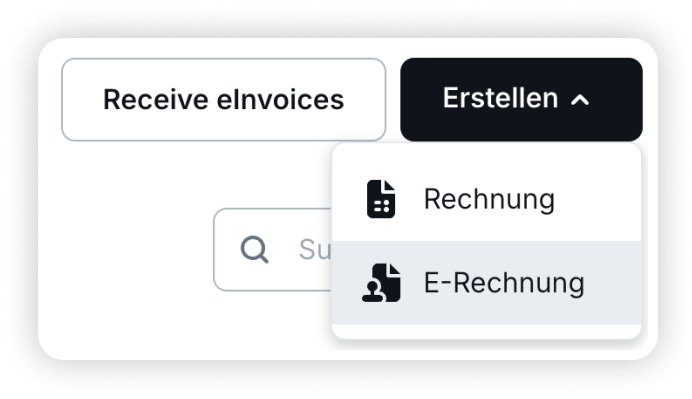 Screenshot of create e-invoice 