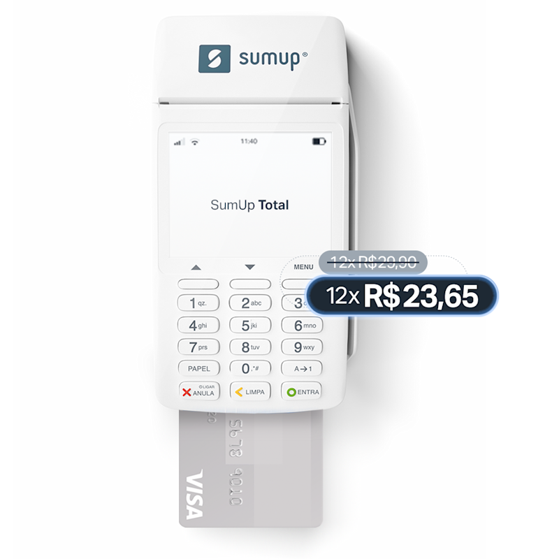 Aceite cartões com as menores taxas com a SumUp