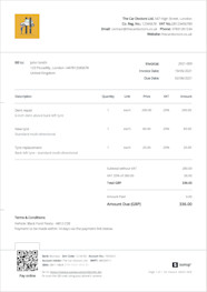 Car Sales Invoice Template Uk