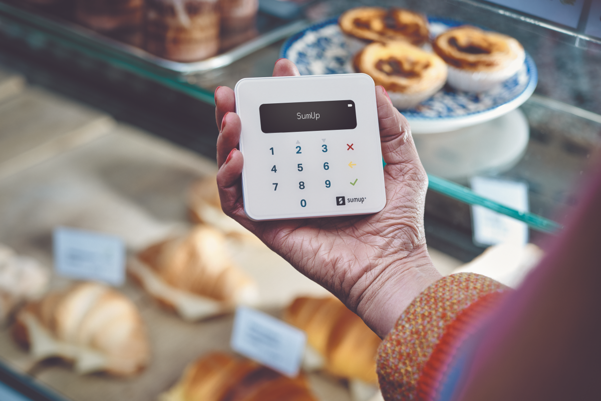 Kartenterminal bei Bäckerei genutzt