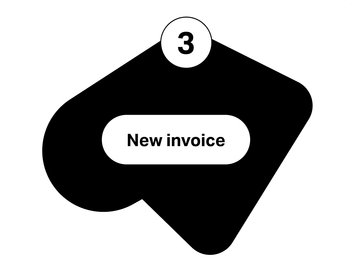 Image showing the "New Invoice" button in SumUp Invoices