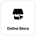 Online store icon with text "Online Store" underneath