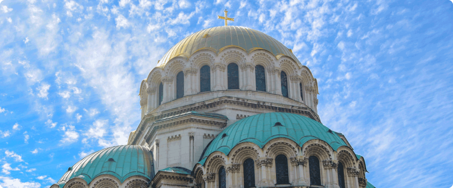 St. Alexander Nevsky Cathedral in Sofia, Bulgaria on a sunny day