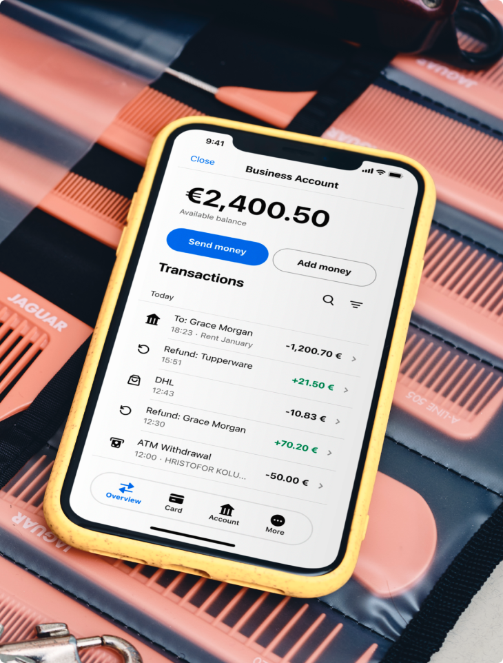SumUp app showing business account.