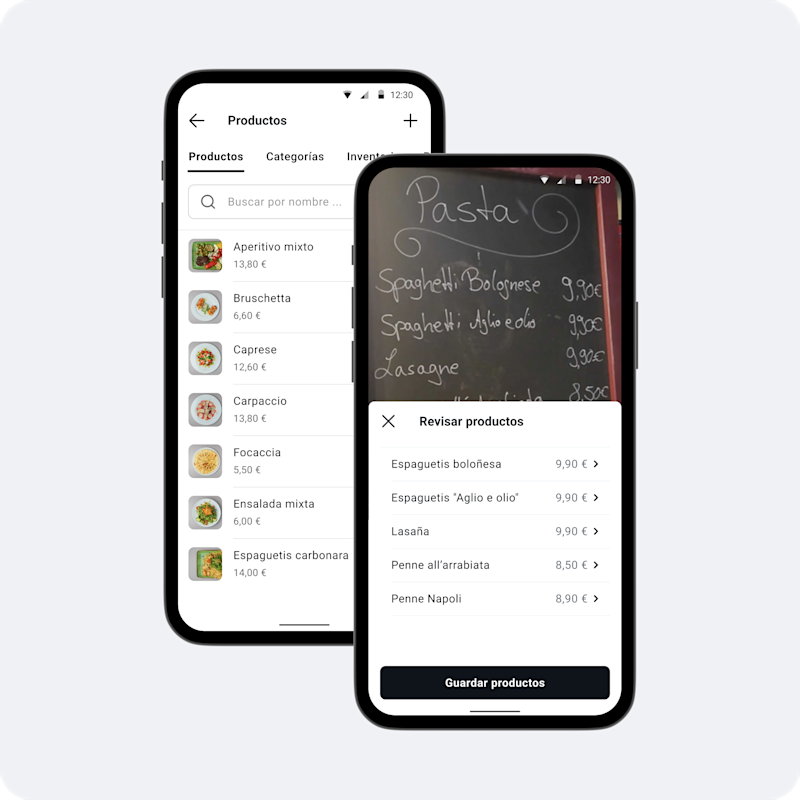Screens from the Terminal app showcasing AI-powered image recognition used to build catalogues instantly