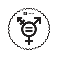 Black and white illustration representing SumUp's global communities for women empowerment - Women Circle, SumUp Por Elas, SumUppers Care, Women in Engineering 