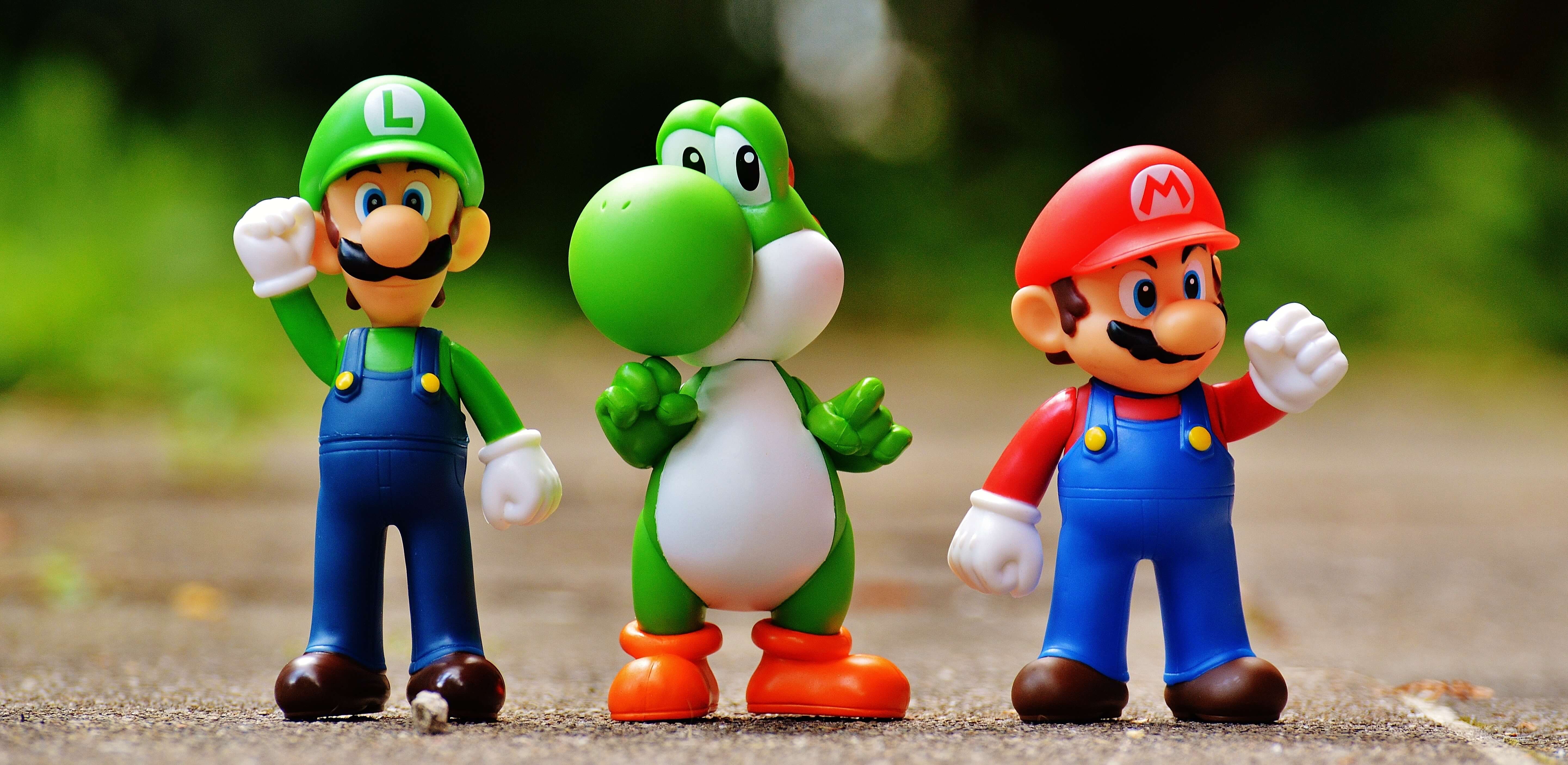 Mario, Luigi and Yoshi – protagonists from the Nintendo classic: Super Mario
