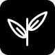 Black and white seedling icon representing the environment pillar as SumUp's approach to sustainability