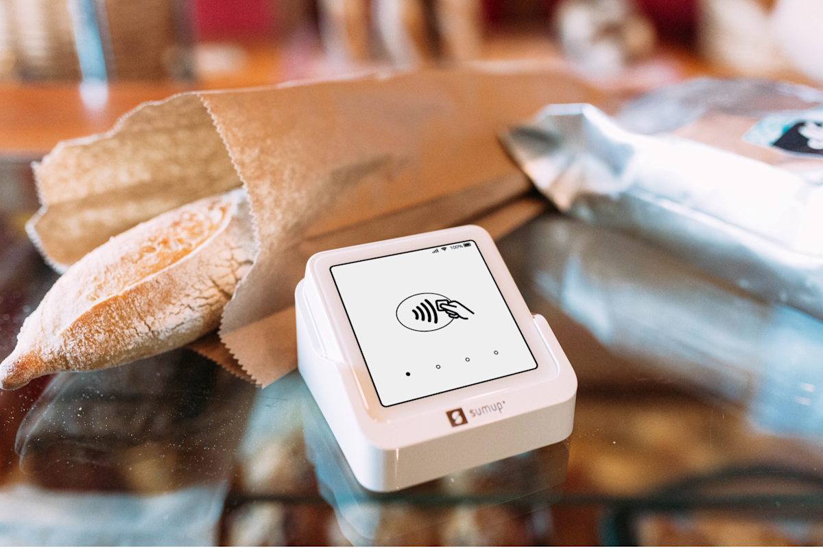 Kartenterminal bei Bäckerei genutzt