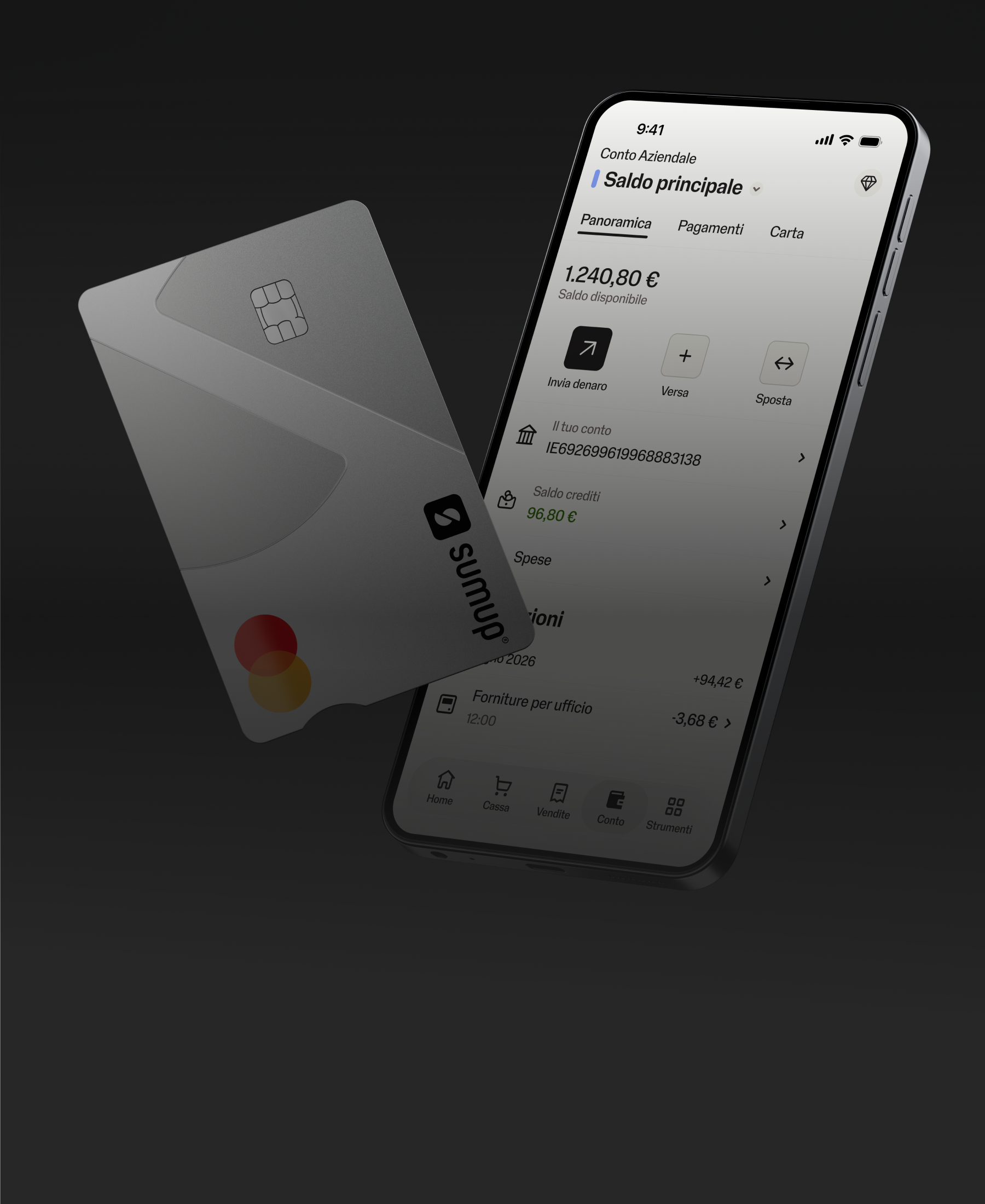 SumUp Business app on a phone