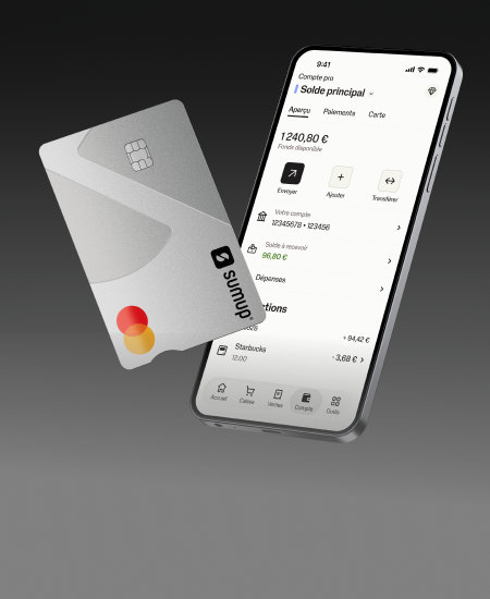 SumUp Business app on a phone