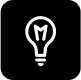 Black and white lightbulb icon representing the entrepreneurship pillar as SumUp's approach to sustainability