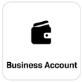 Icon of wallet and text "Business Account"