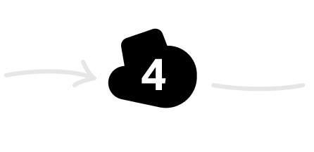Black shape with number 4 in white.
