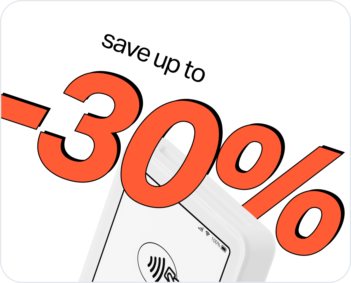 -30% off over image of a card reader