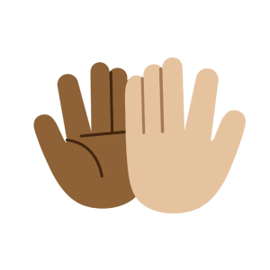 Illustration of multiracial hands clapping representing SumUp's global communities for racial diversity - SumAfro, Race Diversity Network