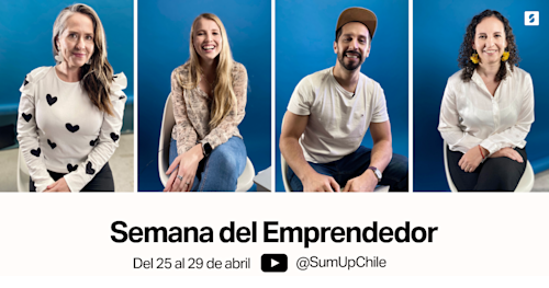 Los charlistas de Así Emprendemos hoy: Carolina Molina, Catalina Desormeaux, Felipe Saavedra y Pía Cardenas