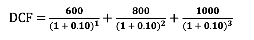 Discounted cash flow formula example