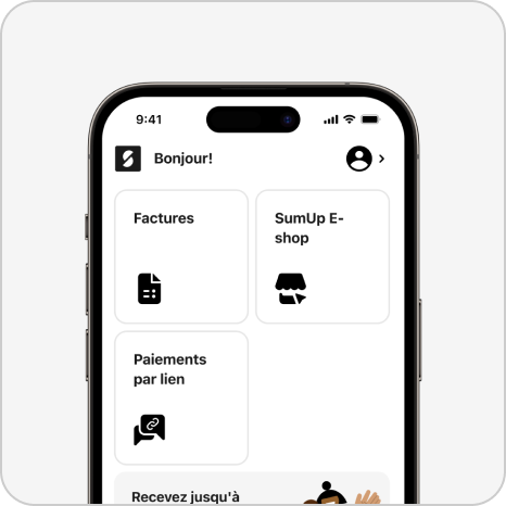 Image of the SumUp app home screen