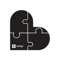 Illustration of a heart formed by black and white puzzles representing SumUp's global communities for neurodiversity - Neurodiversity, PCD