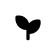 Minimalist black sprout icon with two leaves and a stem