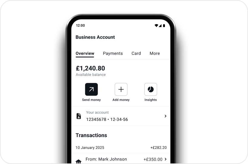 List of transactions in the free SumUp Business Account