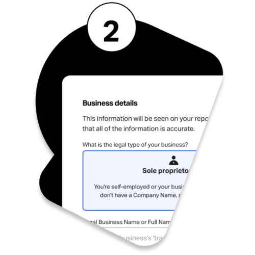 Image showing where to enter your business details in SumUp Invoices