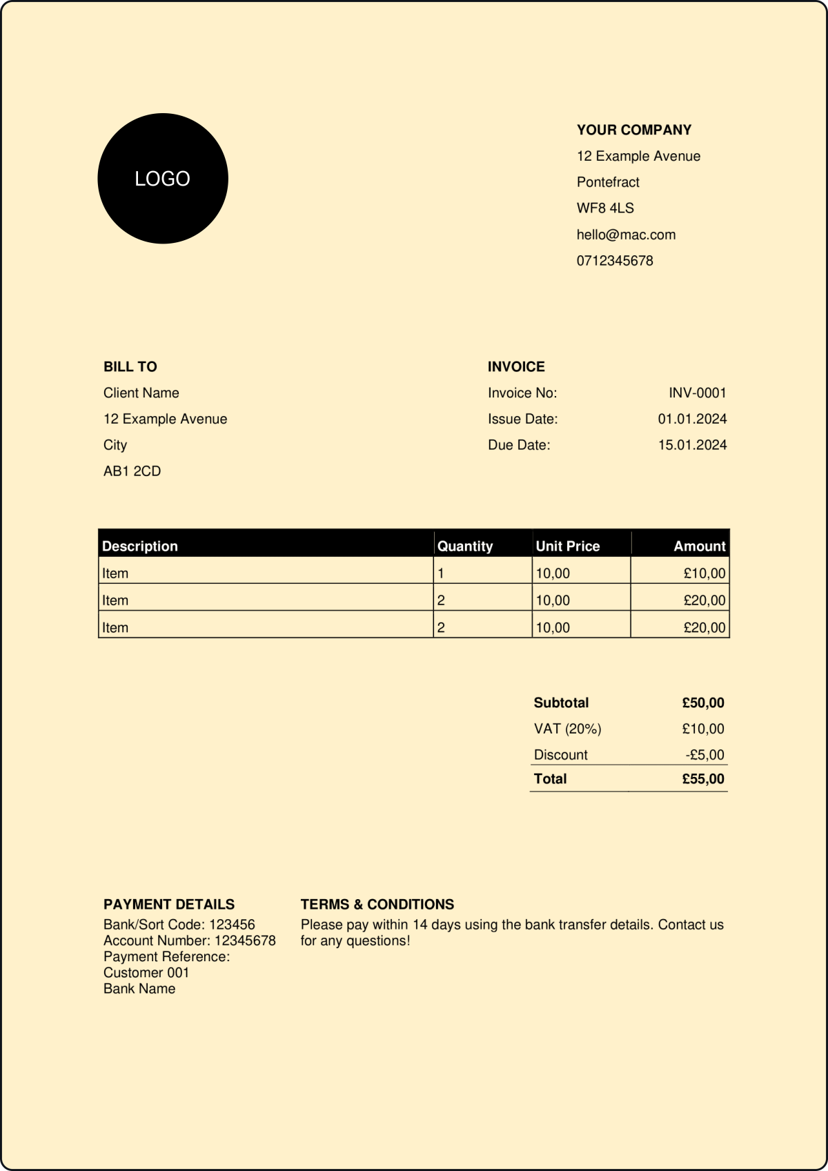 Invoice template 2